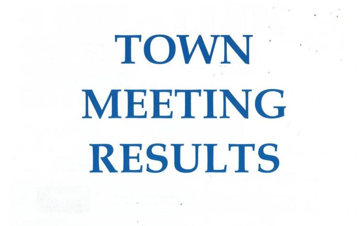 Town Meeting Results